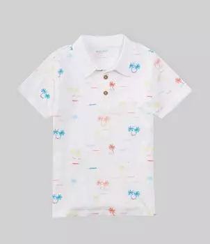 Рубашка-поло Beach Shack с короткими рукавами для мальчиков Burt's Bees Little Boys (2–5 лет), белый