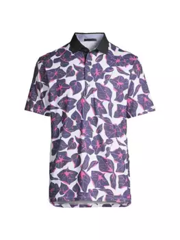 Рубашка-поло бермуды с цветочным принтом Greyson, цвет arctic