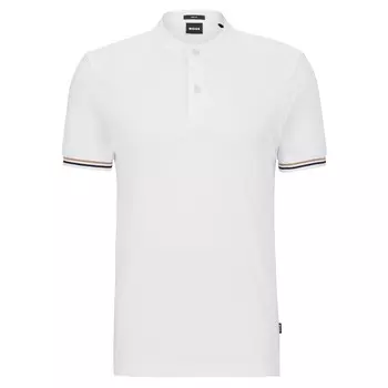 Рубашка-поло Boss Collarless Pique, белый