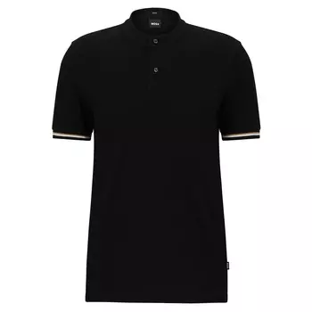 Рубашка-поло Boss Collarless Pique, черный