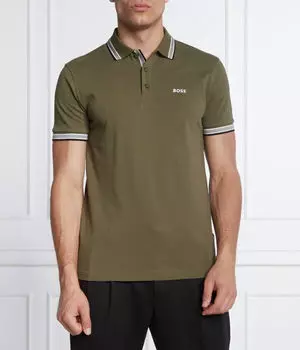 Рубашка поло Boss Green, зеленый