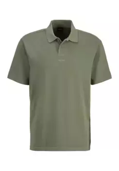 Рубашка-поло BOSS ORANGE "Pe__Dye", с воротником-поло, зеленый