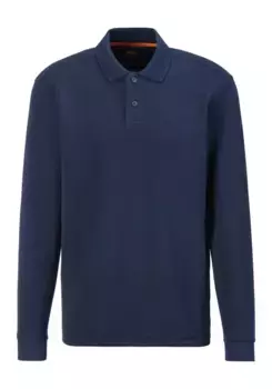 Рубашка-поло BOSS ORANGE "Petempestolong", с планкой на пуговицах, цвет Open Blue464