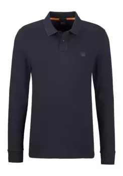 Рубашка-поло BOSS ORANGE "Прохожий" с логотипом BOSS, синий