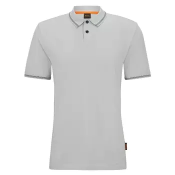 Рубашка-поло Boss Pique Contrast Details, светло-серый
