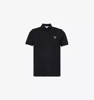 Рубашка-Поло Brand-Patch прямого кроя из эластичного хлопка Stone Island, черный