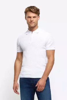 Рубашка-Поло Brick Muscle Fit River Island, белый
