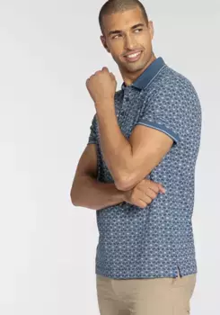 Рубашка-поло Bruno Banani с принтом по всей поверхности, цвет морской волны