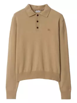 Рубашка поло Burberry из кашемира, нейтральный