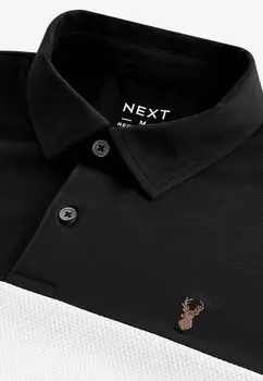 Рубашка поло BUTTON UP BLOCK REGULAR FIT Next, черный