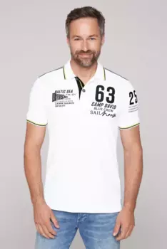 Рубашка-поло CAMP DAVID, хлопок, белый