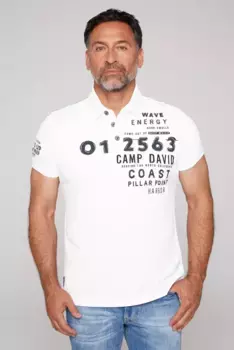 Рубашка-поло CAMP DAVID, хлопок, белый