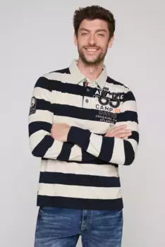 Рубашка-поло CAMP DAVID, хлопок, цвет Blue Navy / Ecru