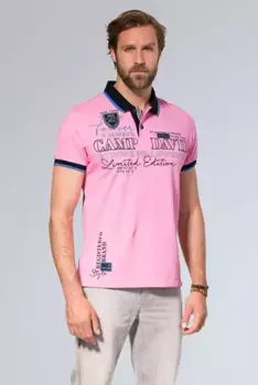 Рубашка-поло CAMP DAVID с планкой на пуговицах, розовый