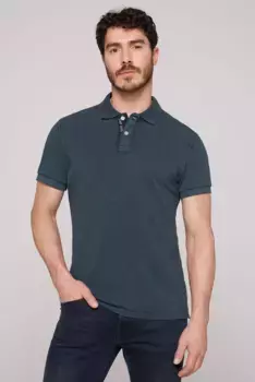 Рубашка-поло CAMP DAVID с разрезами по бокам, синий