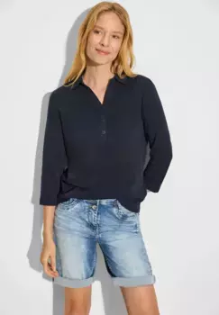 Рубашка-поло Cecil с рукавами 3/4, синий