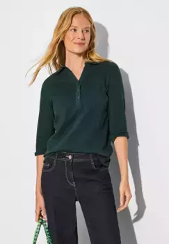 Рубашка-поло Cecil с рукавами 3/4, зеленый