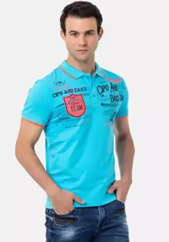 Рубашка-поло Cipo & Baxx, бирюзовый