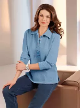 Рубашка-поло Classic Basics с длинными рукавами "Shirt", цвет Bleu-Meliert