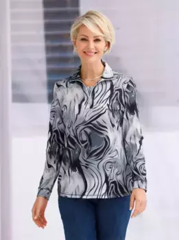 Рубашка-поло Classic Basics "Winter Shirt", цвет Schwarz-Bedruckt