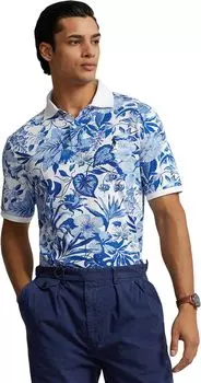 Рубашка-поло Classic Fit Floral Print Mesh Polo Short Sleeve Shirt Polo Ralph Lauren, цвет Jardin Floral/White