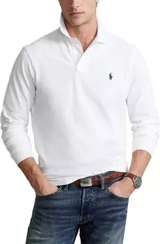 Рубашка-поло Classic Fit Long-Sleeve Polo Polo Ralph Lauren, белый