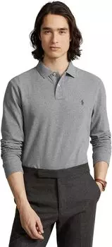 Рубашка-поло Classic Fit Mesh Long-Sleeve Polo Shirt Polo Ralph Lauren, цвет Steel Heather/C9949