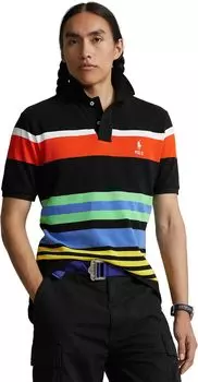 Рубашка-поло Classic Fit Striped Mesh Polo Short Sleeve Shirt Polo Ralph Lauren, цвет Polo Black Multi