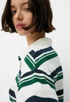 Рубашка поло COLLAR Bershka, белый