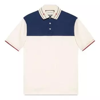 Рубашка поло collar logo polo 'bone blue' Gucci, белый