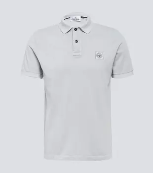 Рубашка-поло compass из хлопкового пике Stone Island, синий