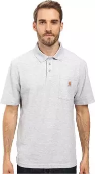 Рубашка-поло Contractors Work Pocket Polo Carhartt, цвет Heather Gray