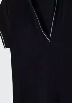 Рубашка поло CONTRAST Stradivarius, черный