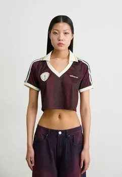 Рубашка поло CROP Adidas Originals, коричневый