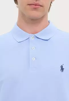 Рубашка поло CUSTOM FIT STRETCH MESH POLO SHIRT Ralph Lauren, светло-голубой
