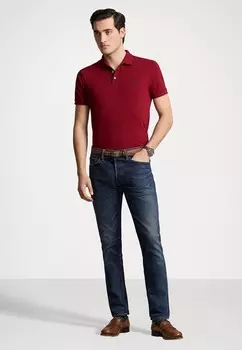 Рубашка поло CUSTOM FIT STRETCH MESH POLO SHIRT Ralph Lauren, темно-красный