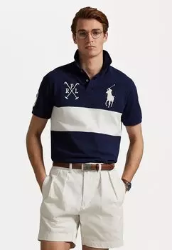 Рубашка поло Custom Slim Fit Big Pony Mesh Polo Shirt Polo Ralph Lauren, темно-синий