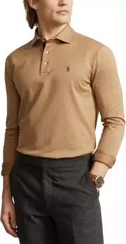 Рубашка-поло Custom Slim Fit Herringbone Polo Shirt Polo Ralph Lauren, цвет Herringbone Jacquard Classic Camel Heather