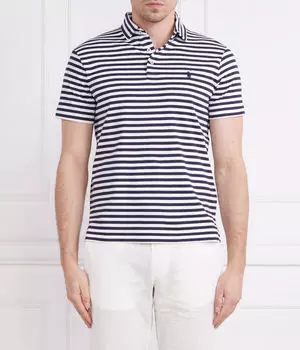 Рубашка поло Custom slim fit Polo Ralph Lauren, синий
