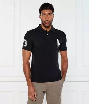 Рубашка поло Custom slim fit Polo Ralph Lauren, черный
