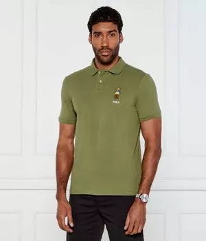 Рубашка поло Custom slim fit Polo Ralph Lauren, зеленый