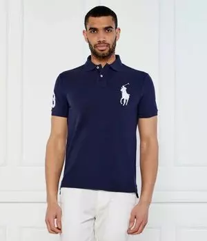 Рубашка поло Custom slim fit Polo Ralph Lauren, синий