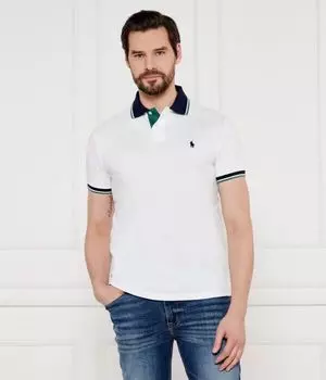 Рубашка поло Custom slim fit Polo Ralph Lauren, белый