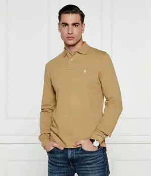 Рубашка поло Custom slim fit Polo Ralph Lauren, коричневый