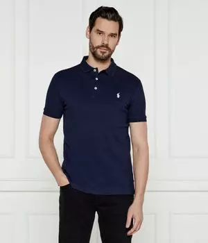 Рубашка поло Custom slim fit Polo Ralph Lauren, синий