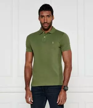 Рубашка поло Custom slim fit Polo Ralph Lauren, хаки