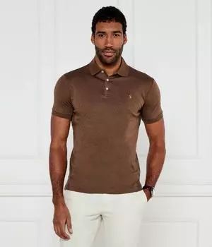 Рубашка поло Custom slim fit Polo Ralph Lauren, коричневый