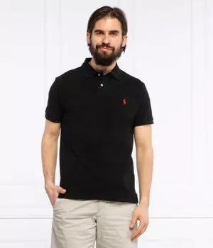 Рубашка поло Custom slim fit Polo Ralph Lauren, черный