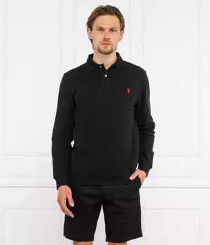 Рубашка поло Custom slim fit Polo Ralph Lauren, черный