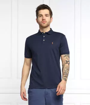 Рубашка поло Custom slim fit Polo Ralph Lauren, синий